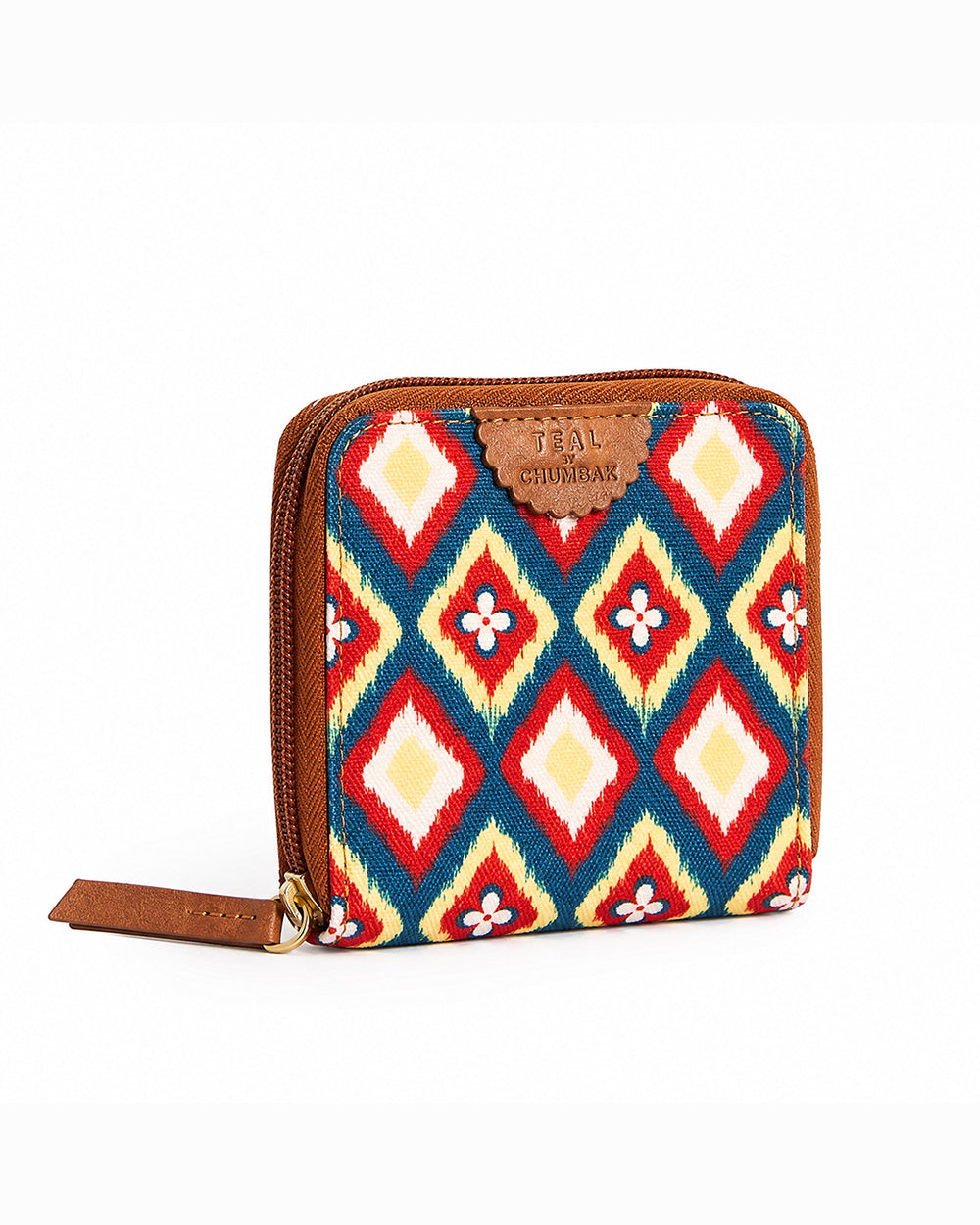 TealByChumbak Ikkat Glow Mini Wallet