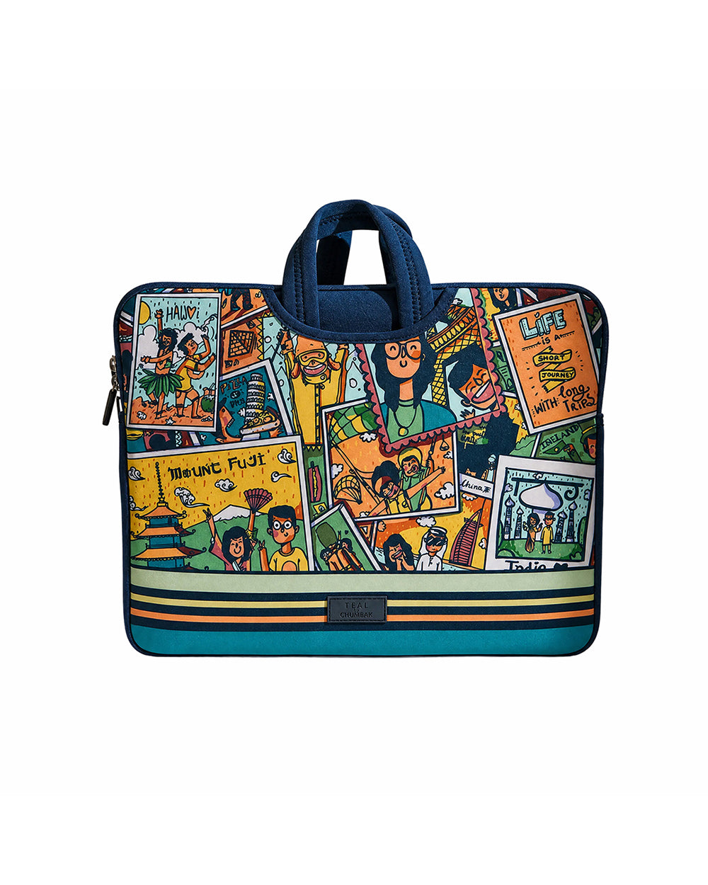 TEAL By Chumbak Around the world Laptop Sleeve - 15inch