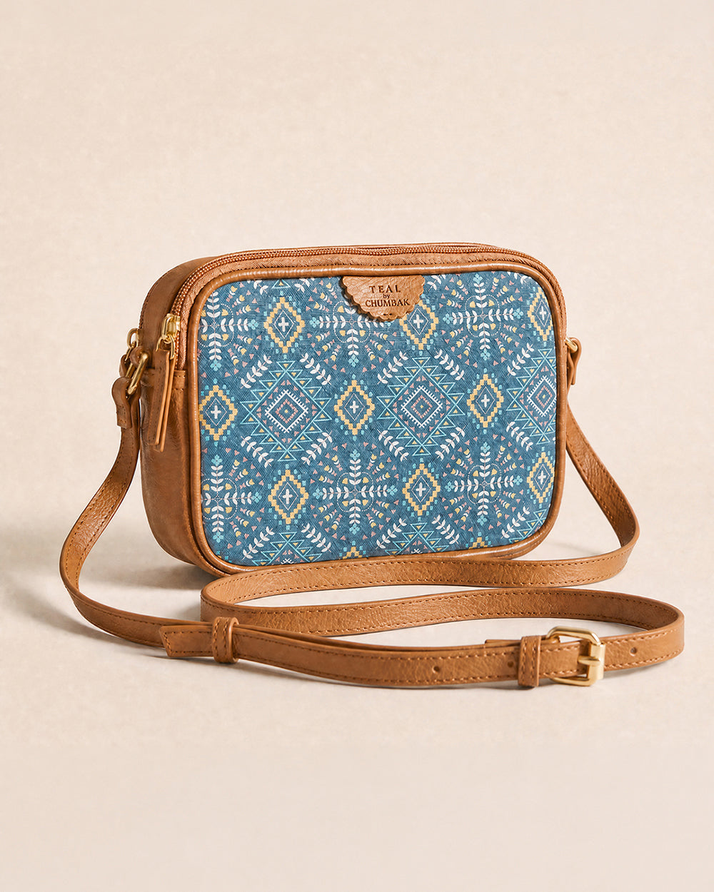 Teal by Chumbak Mexico Aztec Box Sling Bag