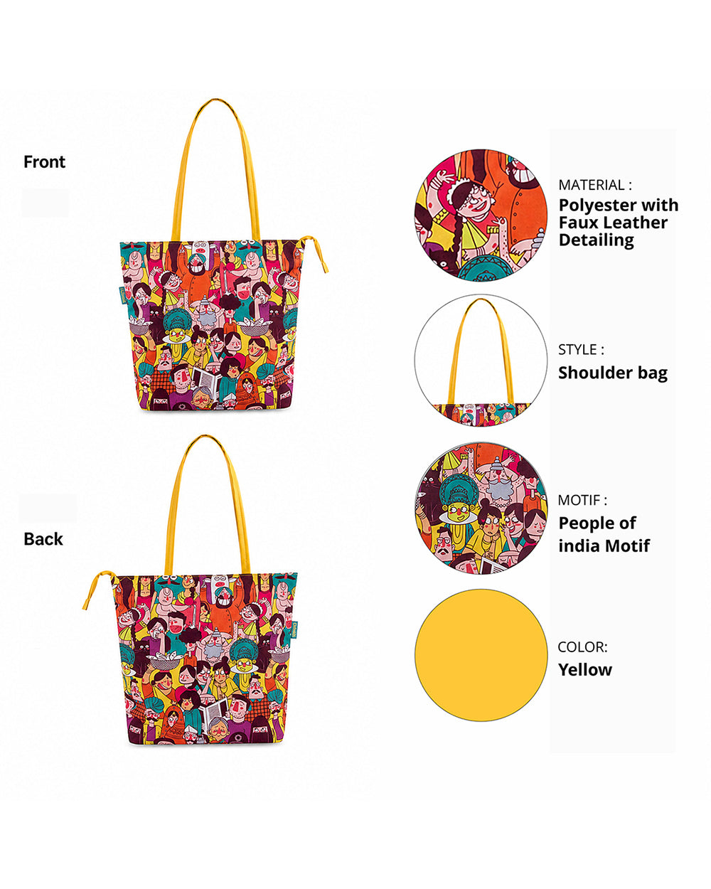 Colorful Faces of India Tote Bag