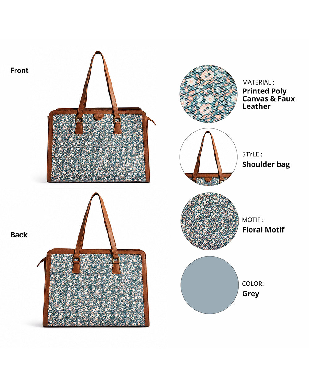 Teal by Chumbak Floral Beds Office Tote