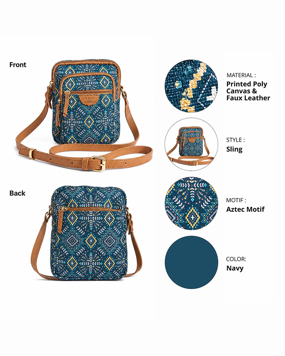 Teal by Chumbak Mexico Aztec Wallet  Sling Bag