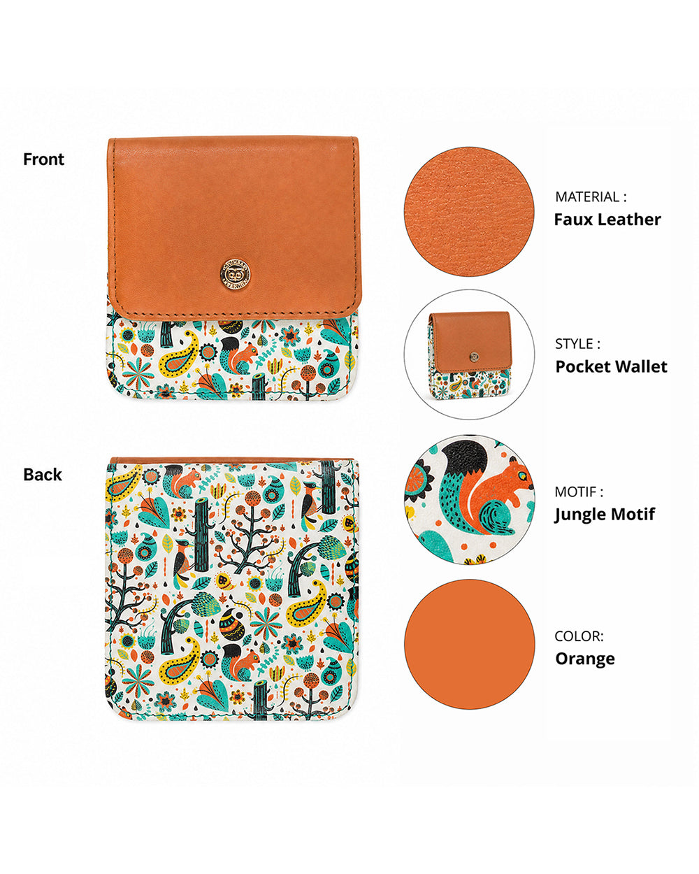 Magical Jungle Snap Button Wallet