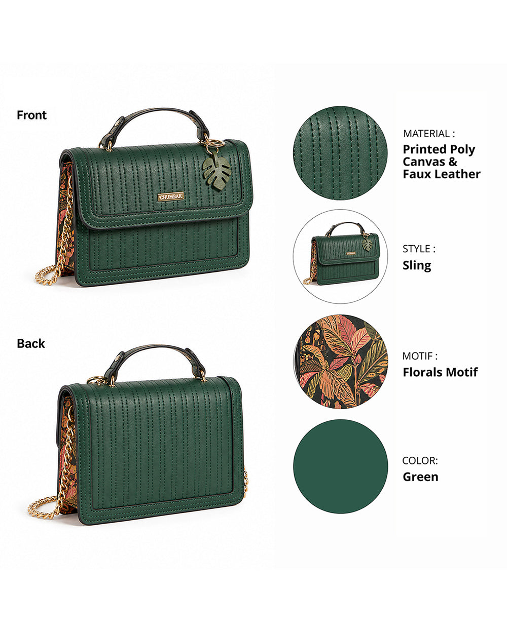 Olive Palm Quilted Crossbody Bag