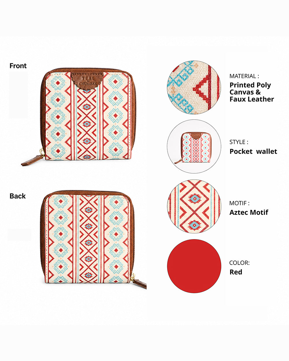 TealByChumbak Mercado Aztec Mini Wallet