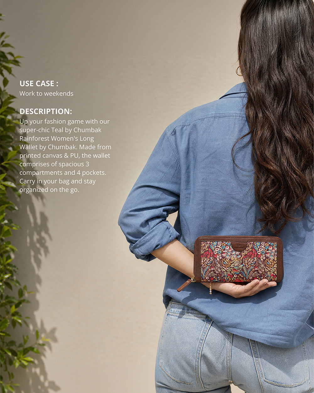 TealByChumbak Rainforest Long Wallet