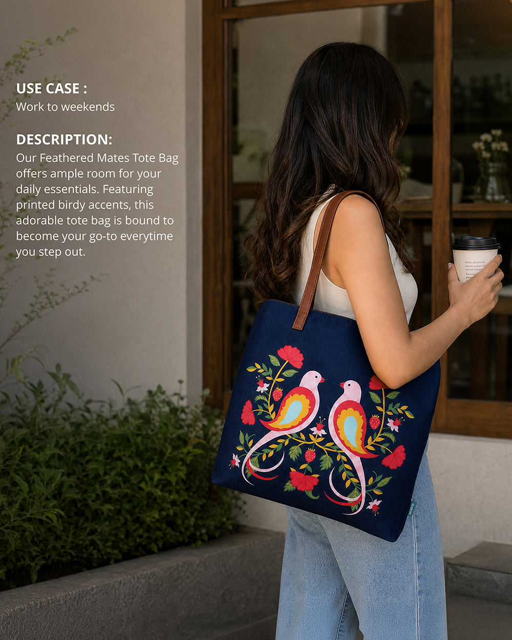 Feathered Mates Navy Tote Bag