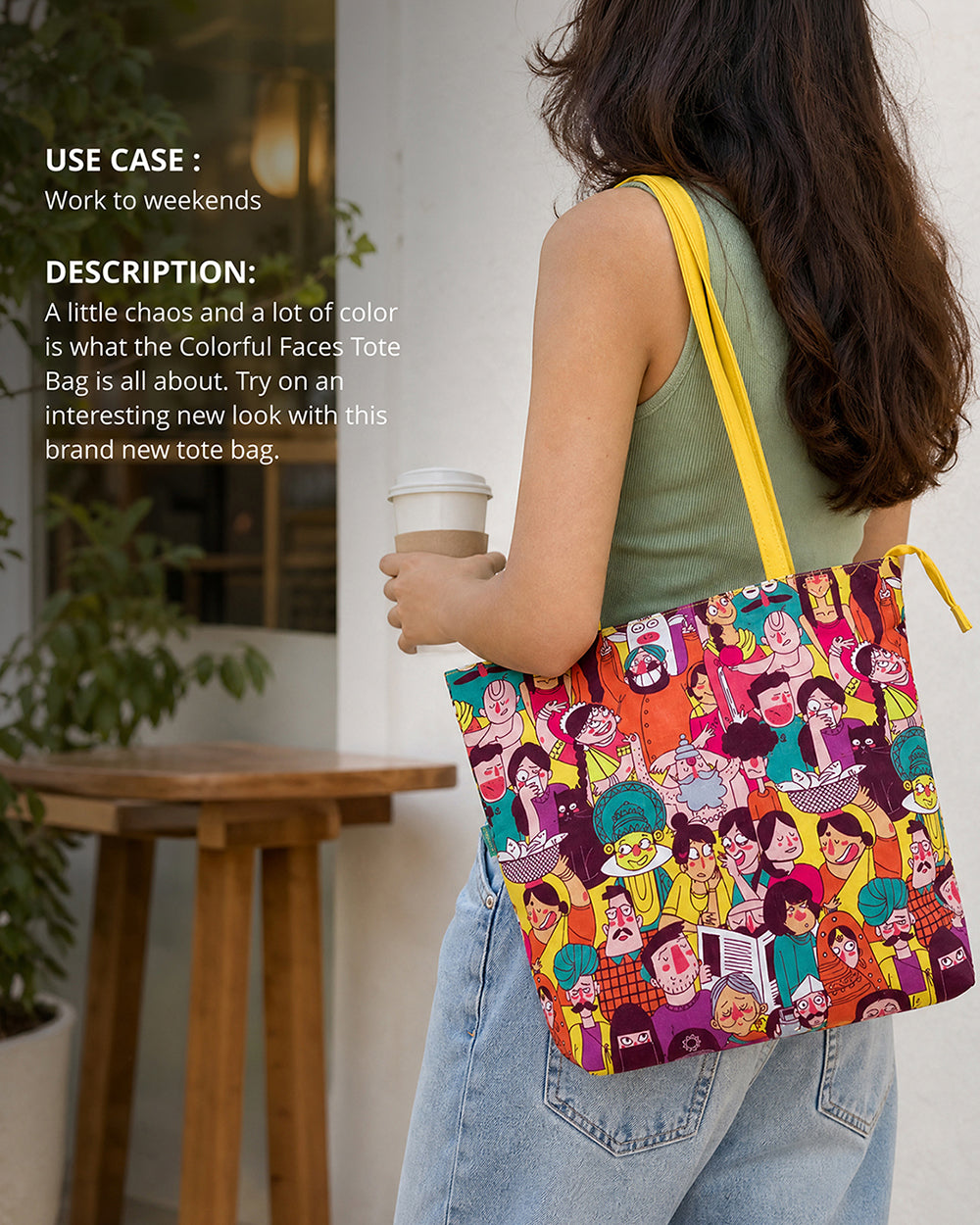 Colorful Faces of India Tote Bag