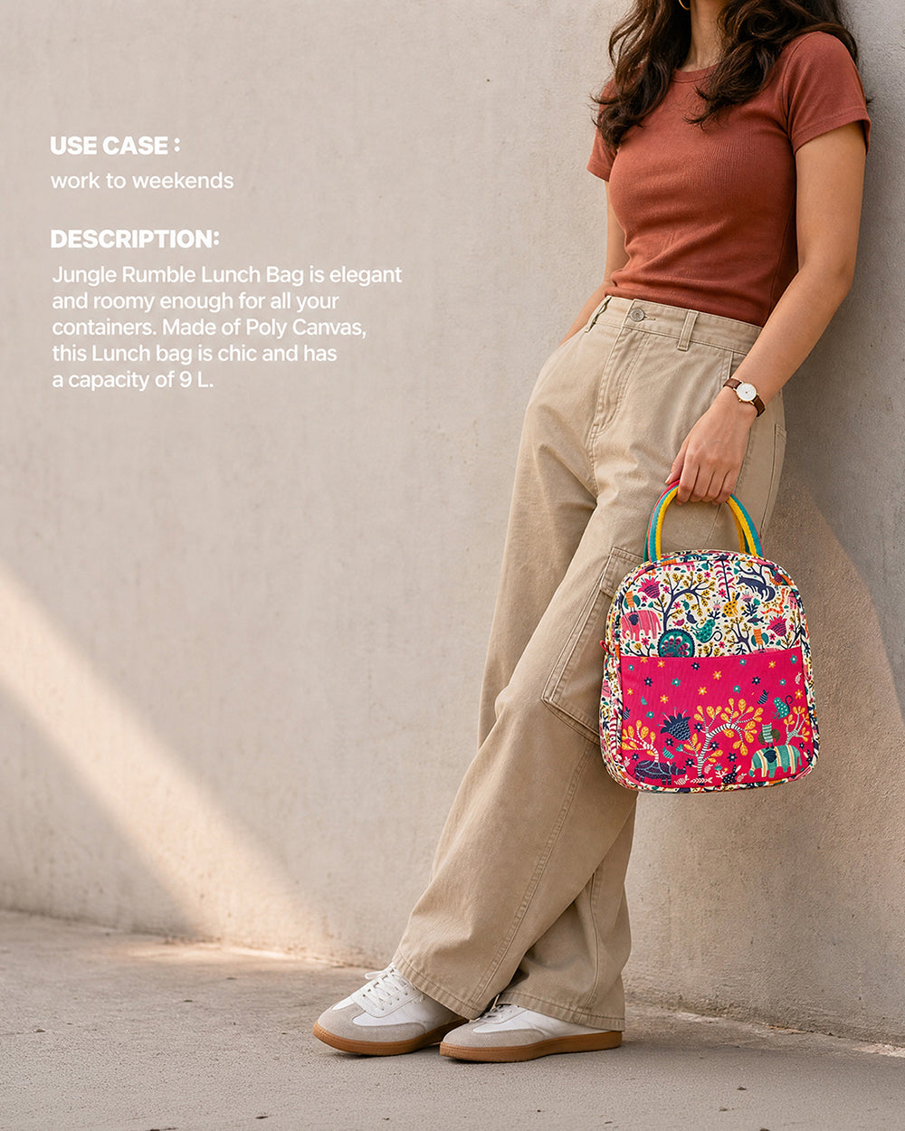 Jungle Rumble Lunch Bag - Pink