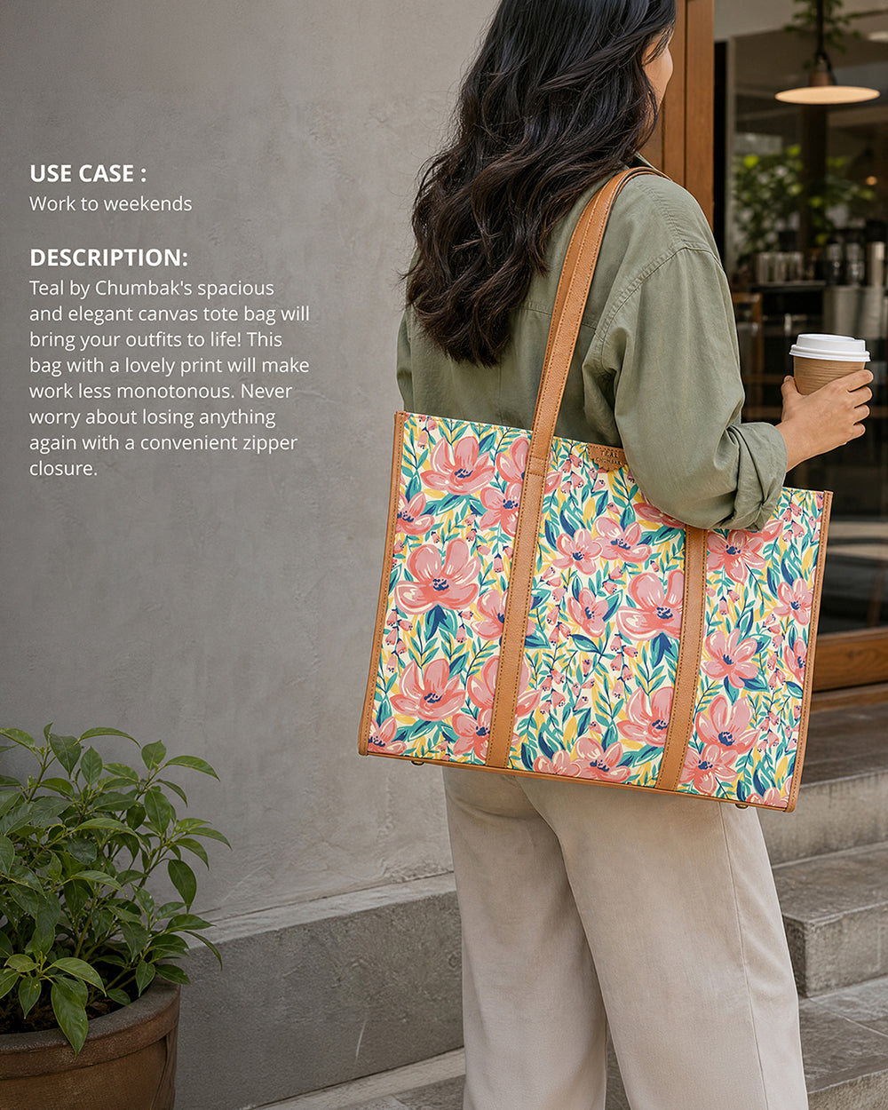 Teal by Chumbak Sunshine State Canvas Tote