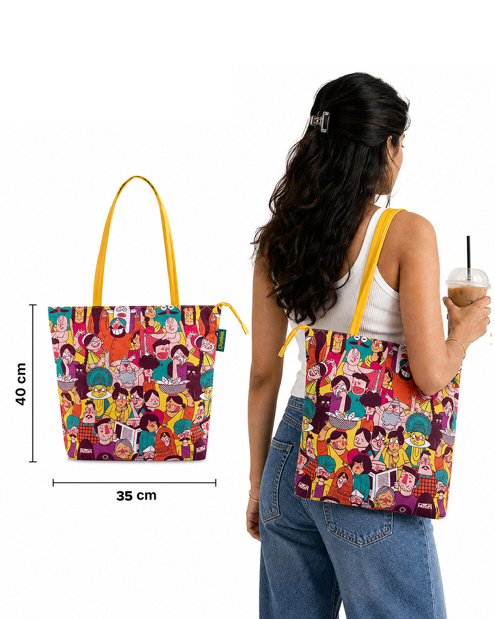 Colorful Faces of India Tote Bag