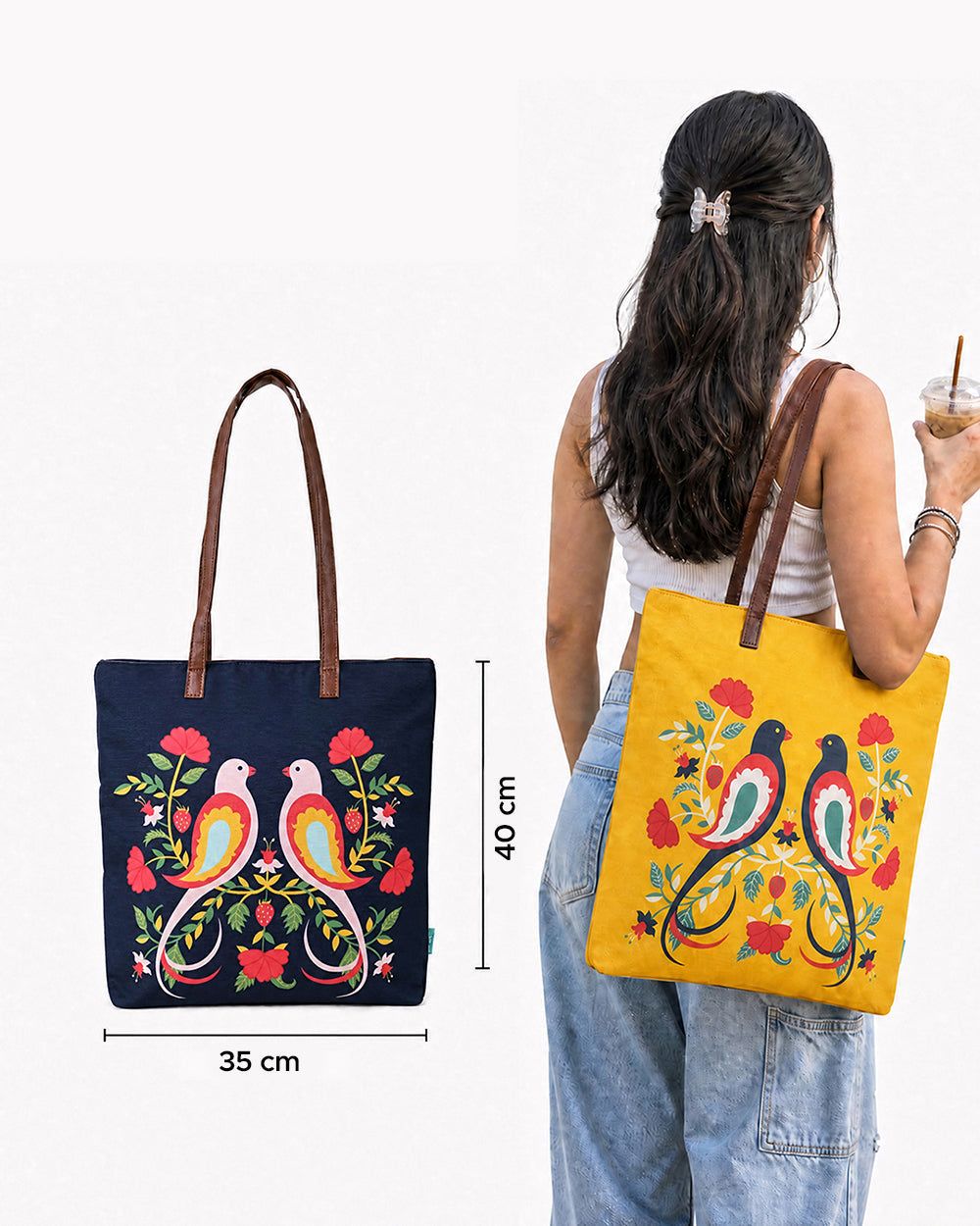 Feathered Mates Navy Tote Bag