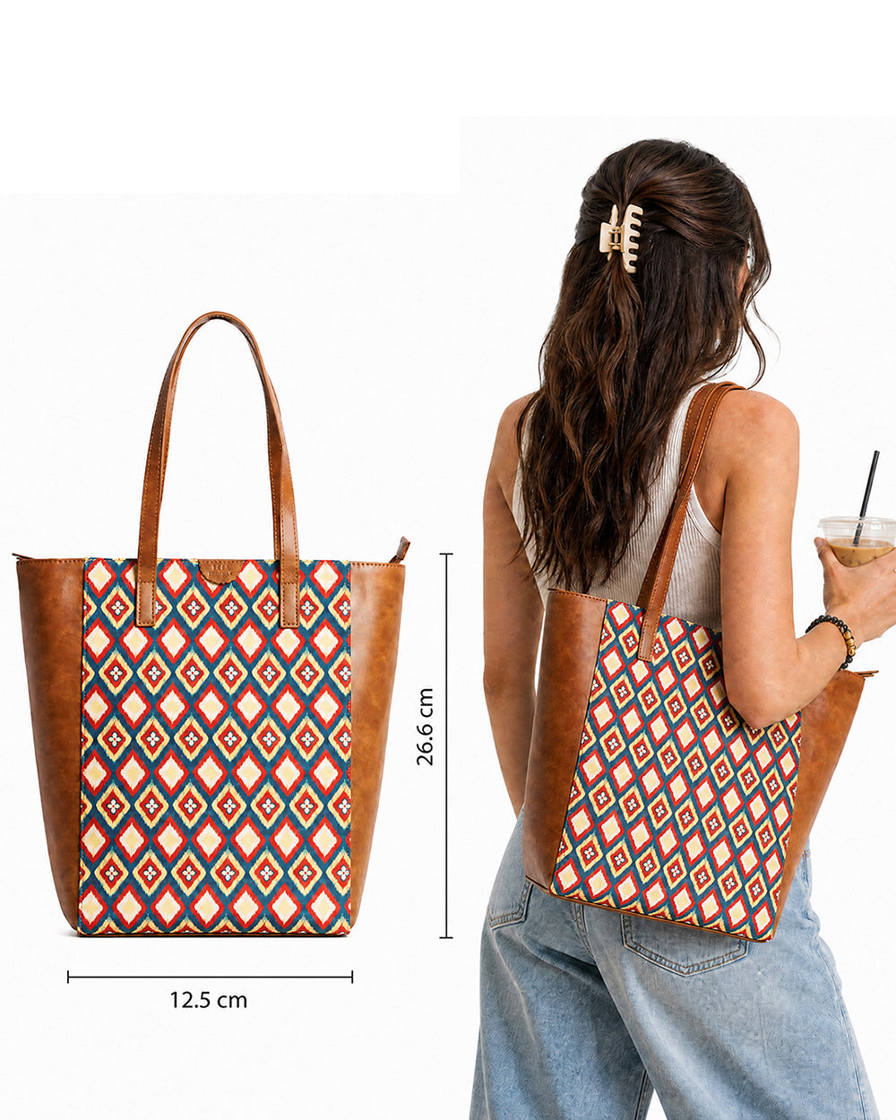 TealByChumbak Ikkat Glow Tote