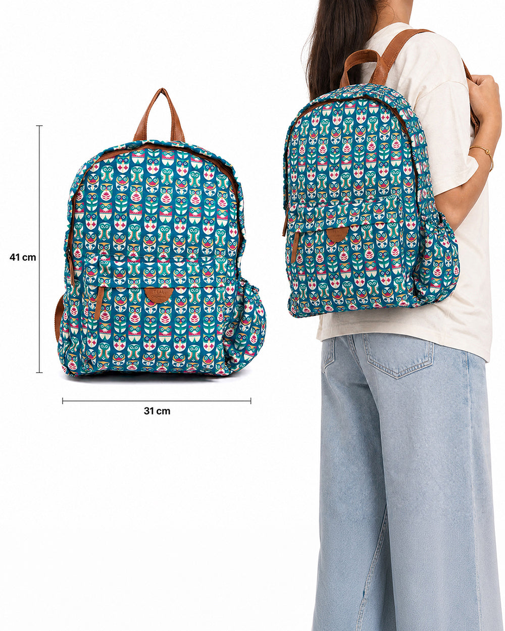 Teal by Chumbak Owl March Laptop backpack