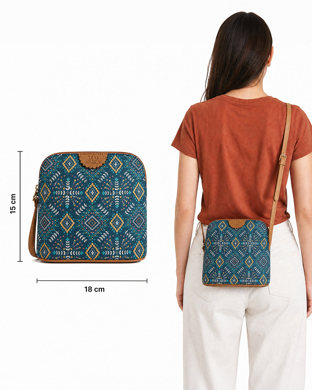 Teal by Chumbak Mexico Aztec Sling Bag