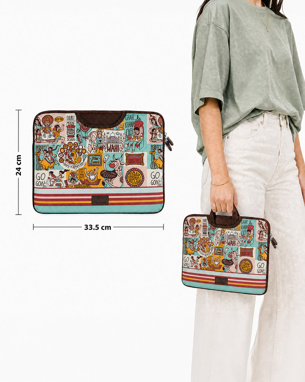 TEAL By Chumbak Indie Pop Laptop Sleeve - 13inch