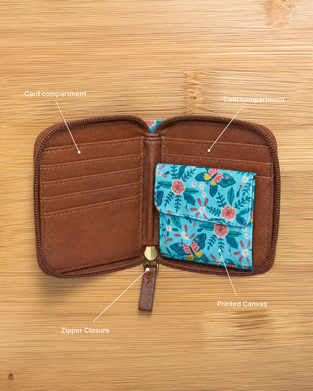 TealByChumbak Birds of Paradise Mini Wallet