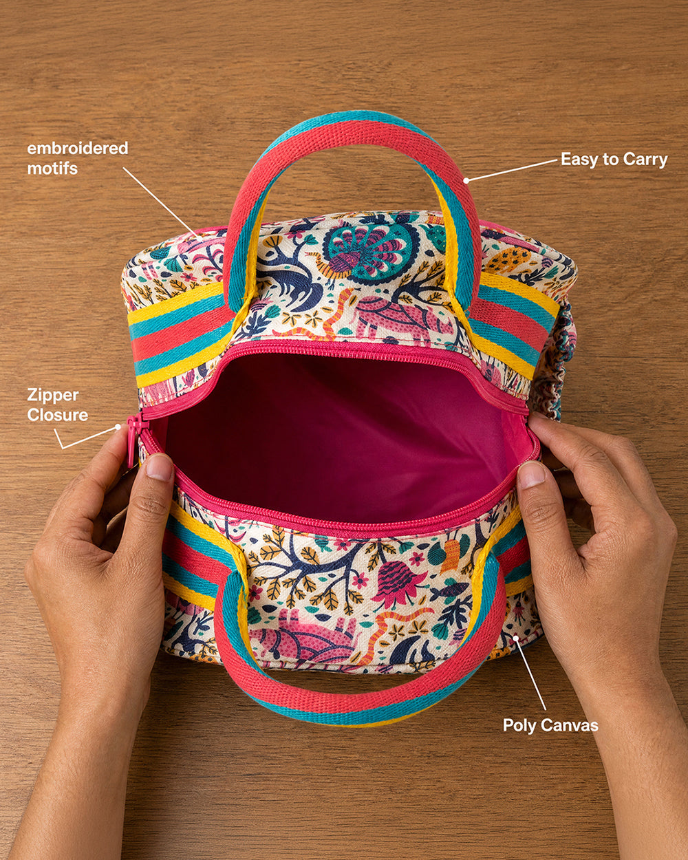 Jungle Rumble Lunch Bag - Pink