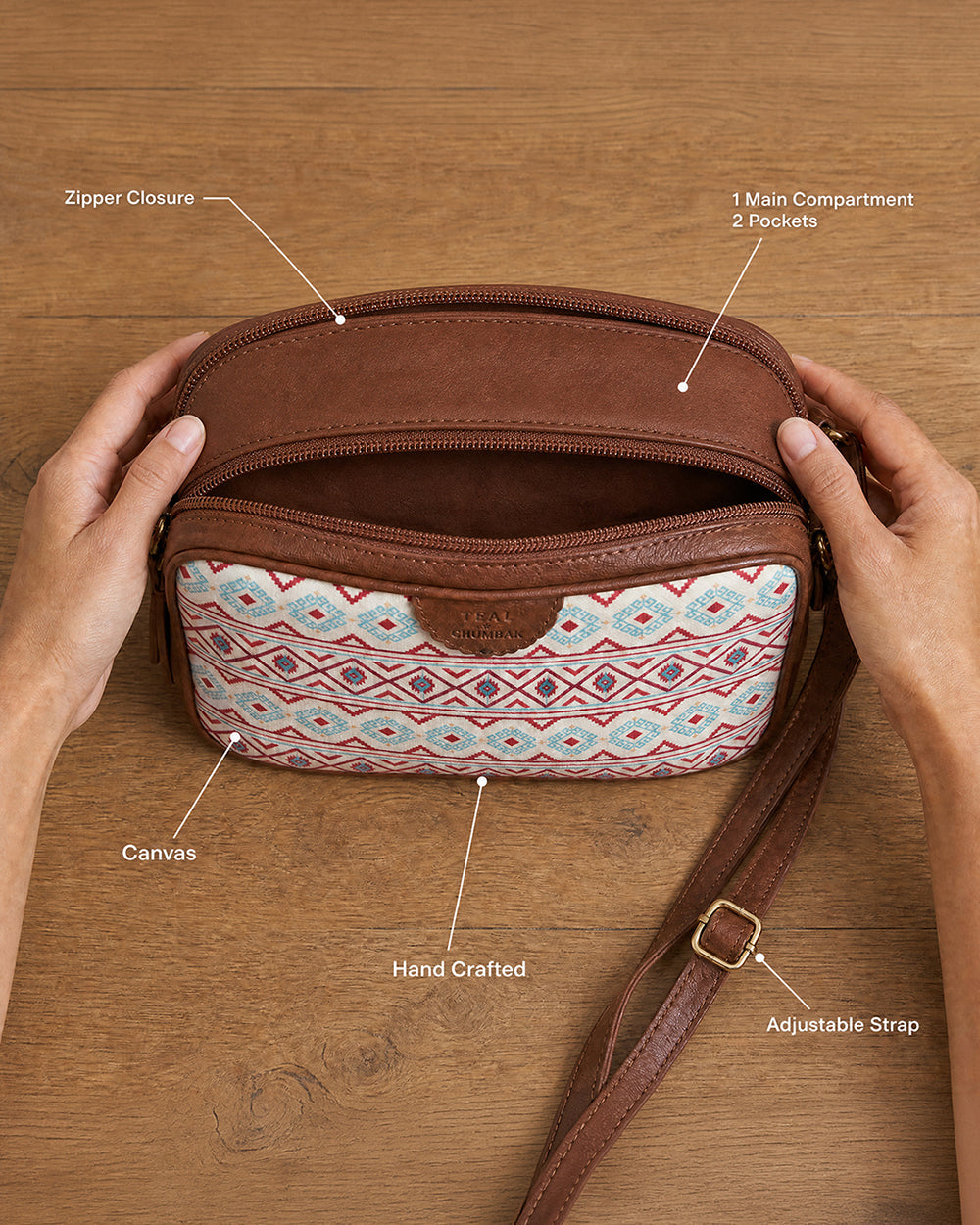 TealByChumbak Mercado Aztec Rectangular Sling Bag