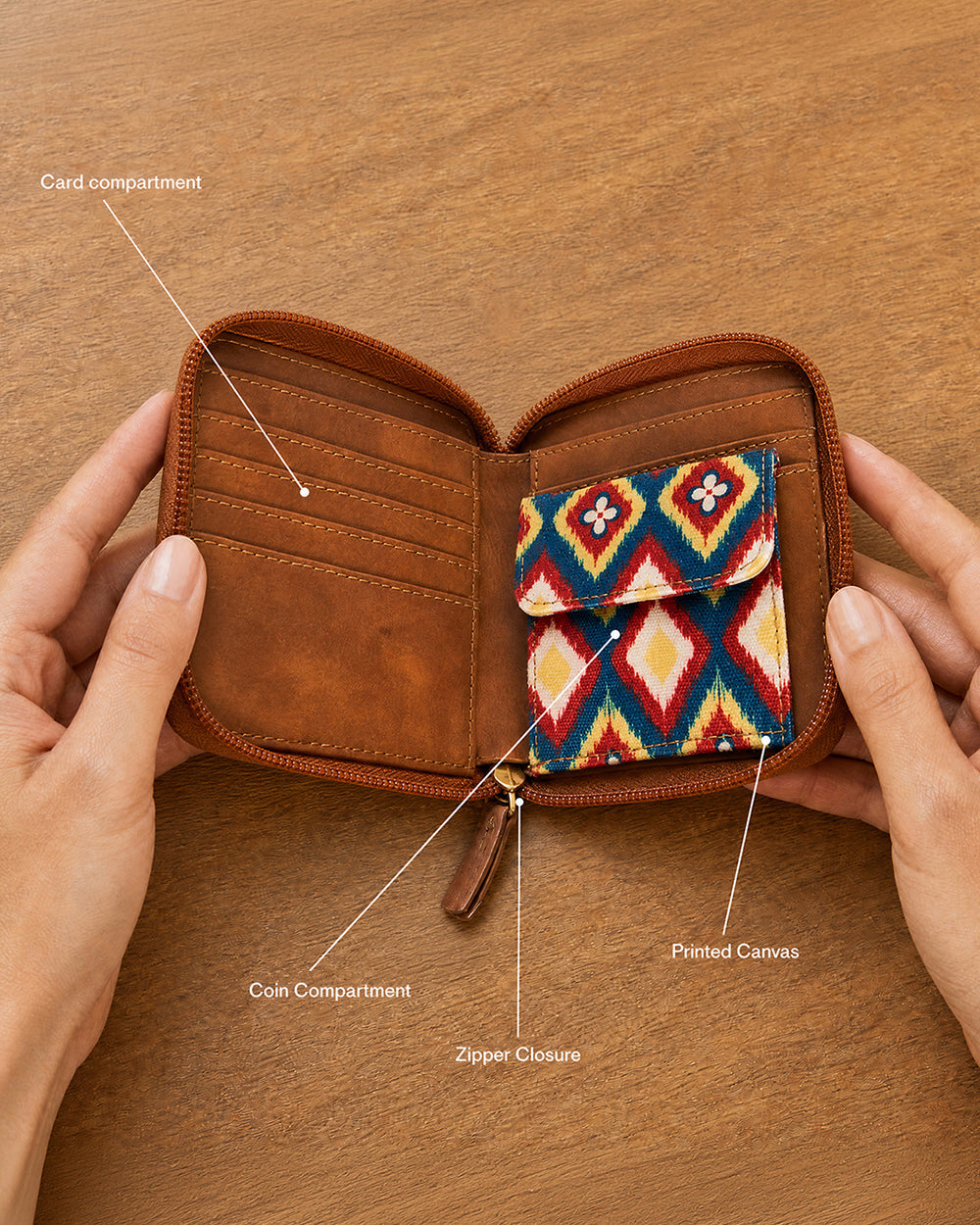 TealByChumbak Ikkat Glow Mini Wallet