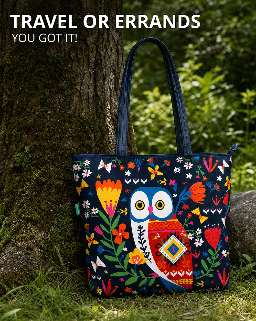 Killim Owl Tote Bag