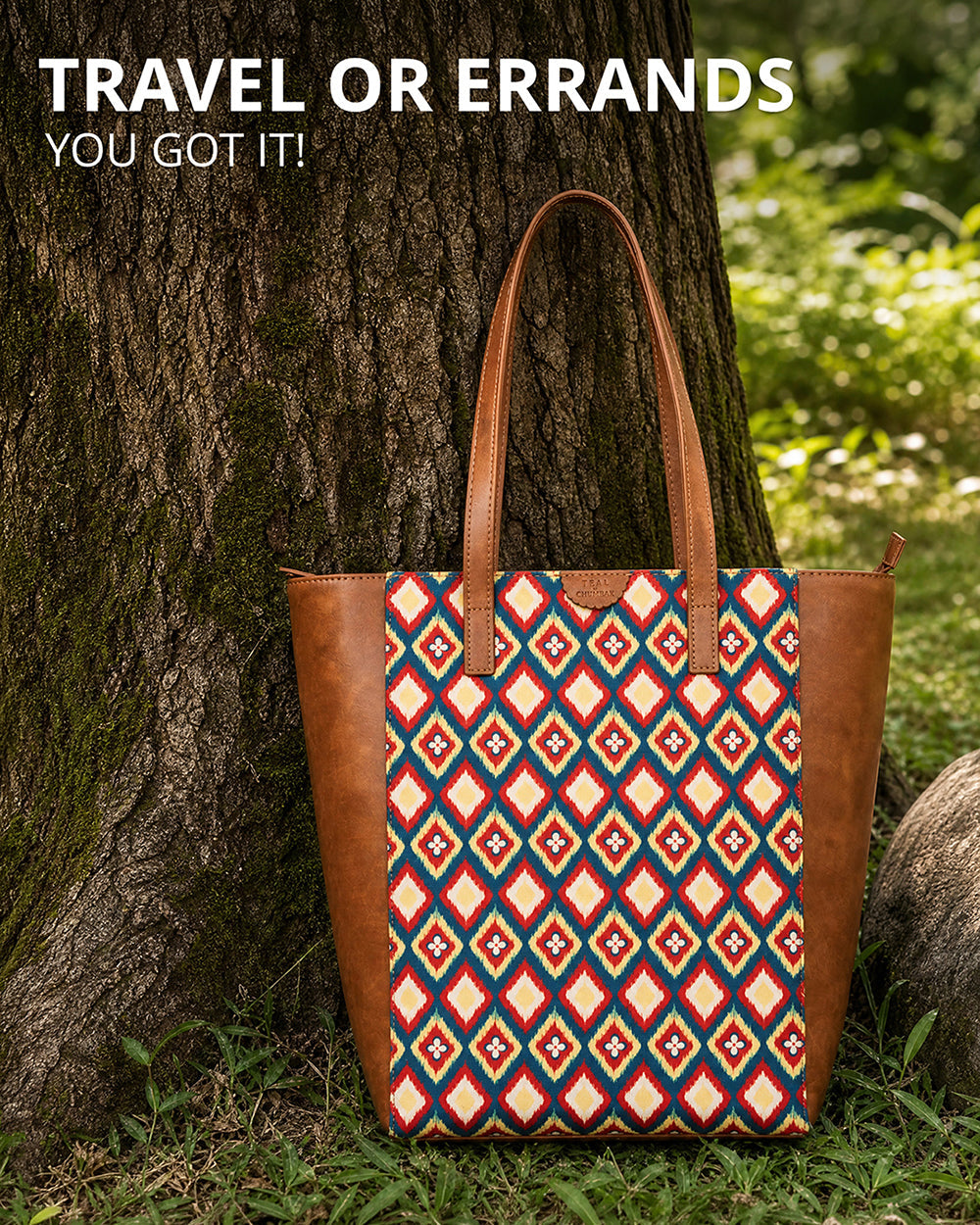 TealByChumbak Ikkat Glow Tote