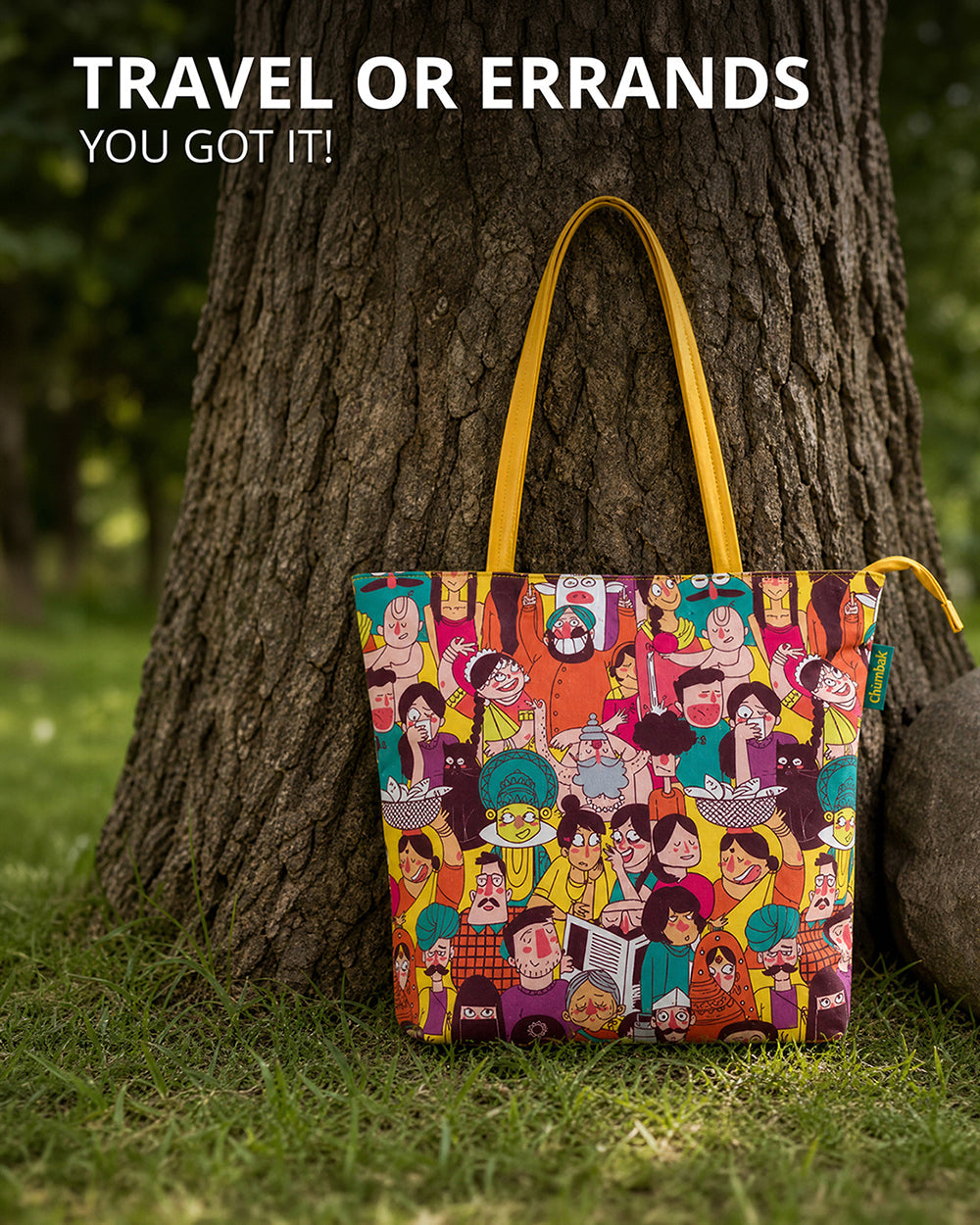Colorful Faces of India Tote Bag