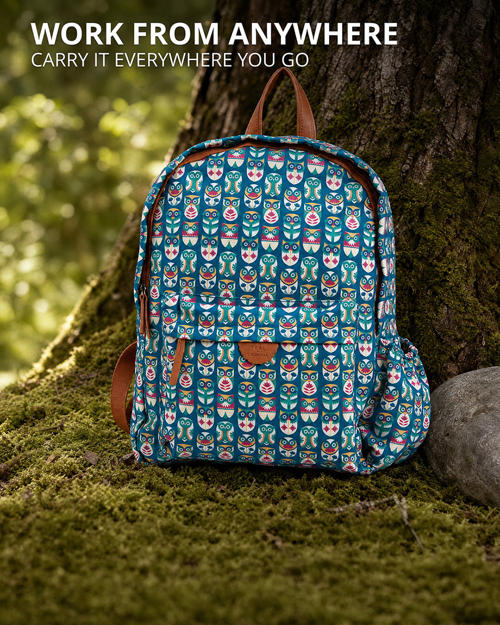 Teal by Chumbak Owl March Laptop backpack