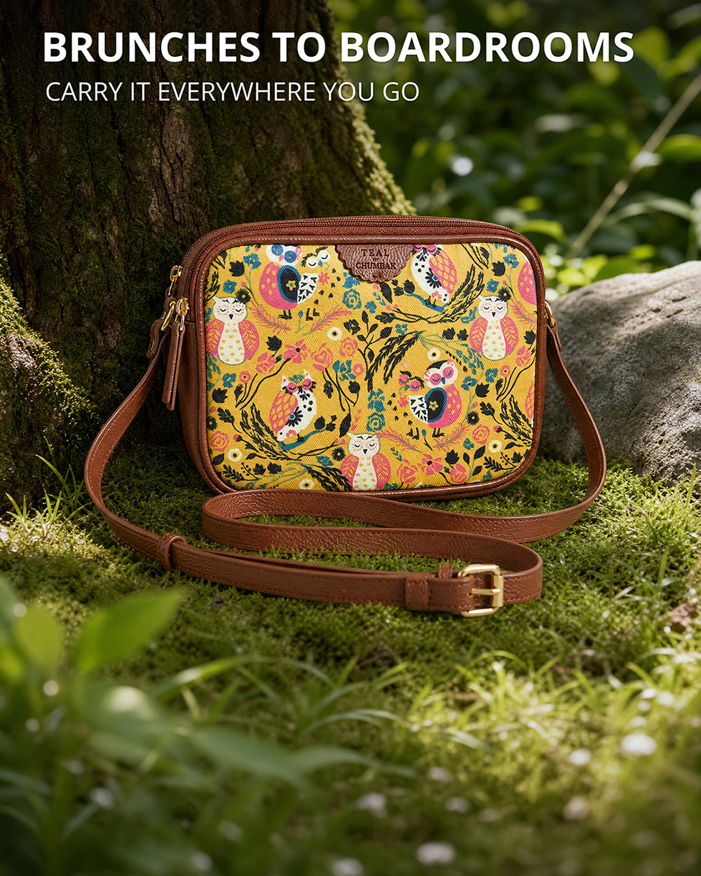 Teal by Chumbak Jungle Stories Box Sling Bag