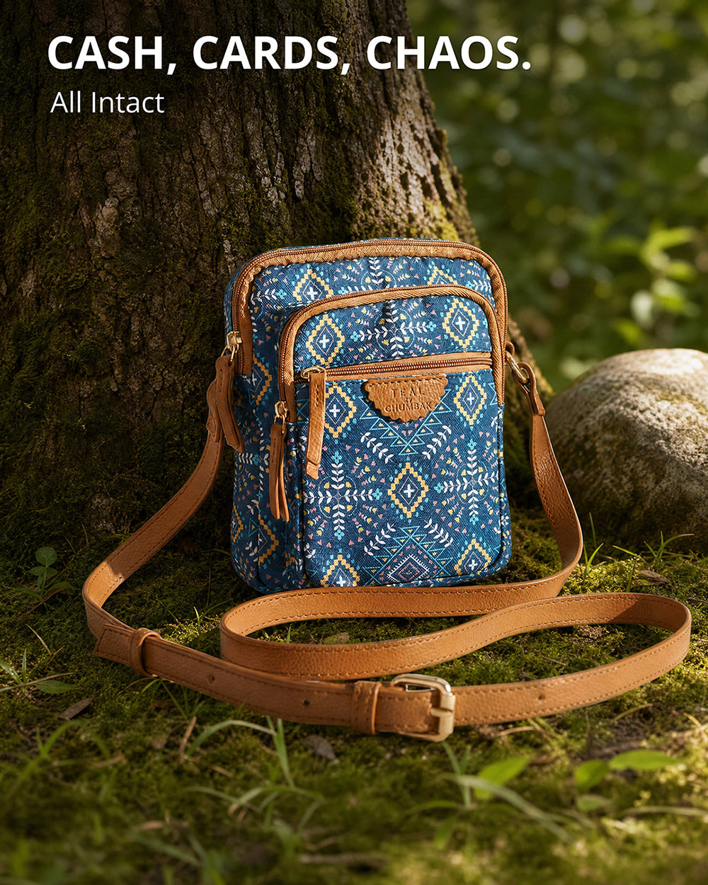 Teal by Chumbak Mexico Aztec Wallet  Sling Bag