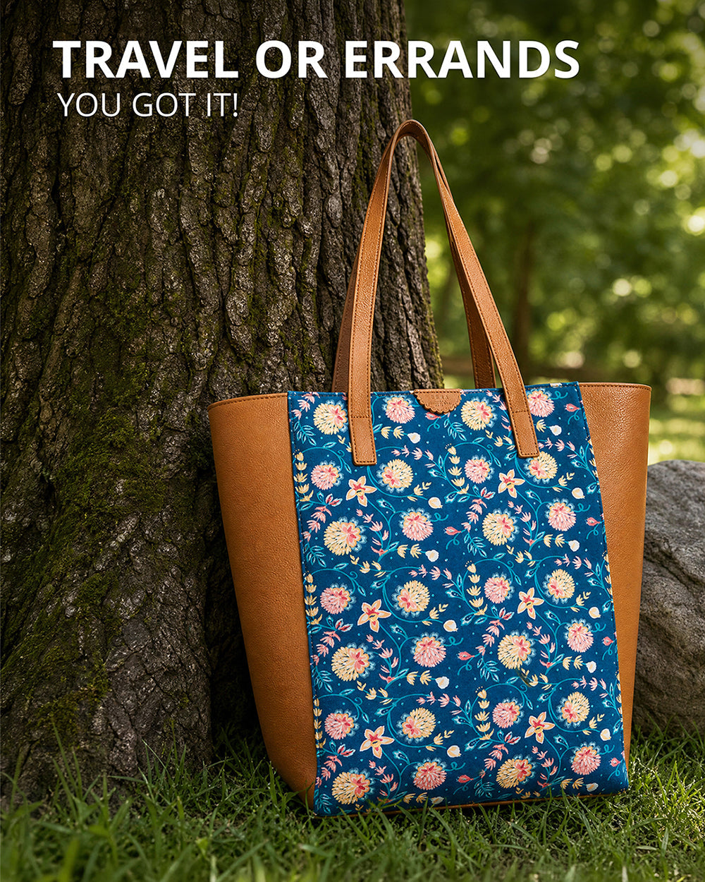 Teal by Chumbak Blue Bloom Shopper Tote
