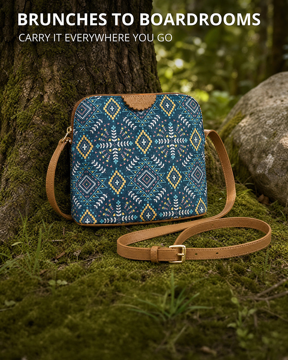 Teal by Chumbak Mexico Aztec Sling Bag