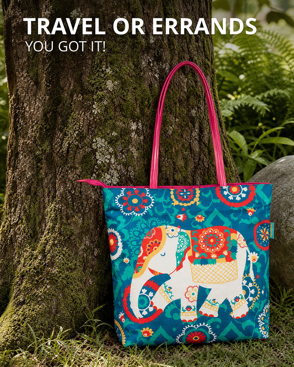 Regal Elephant Tote Bag - Teal