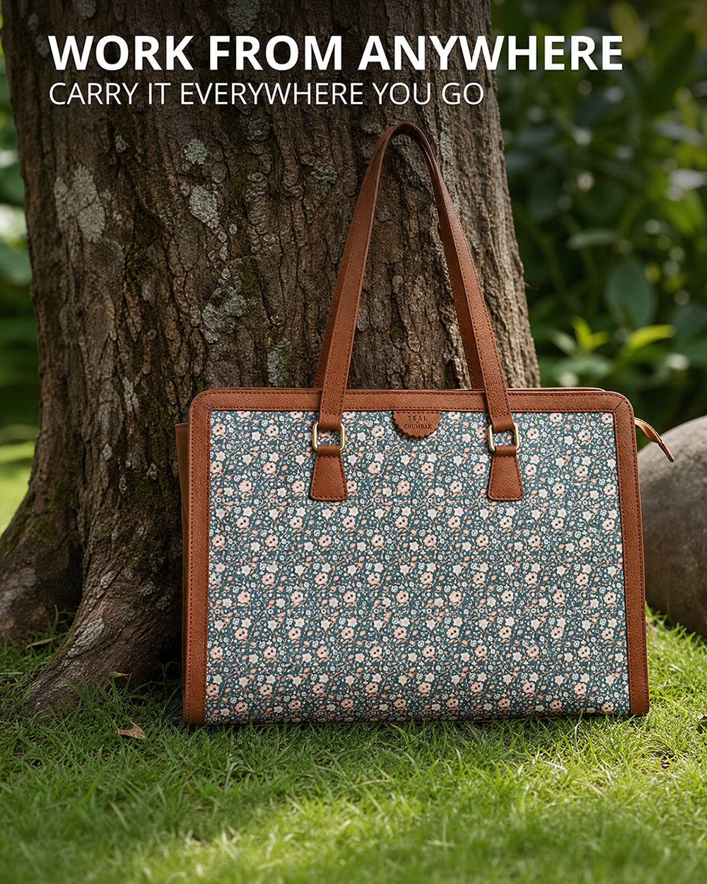 Teal by Chumbak Floral Beds Office Tote