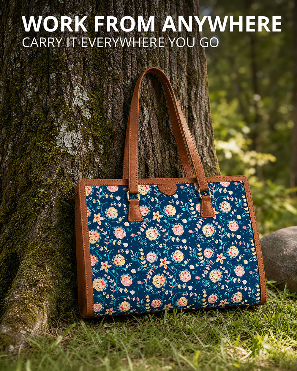 Teal by Chumbak Blue Bloom Office Tote