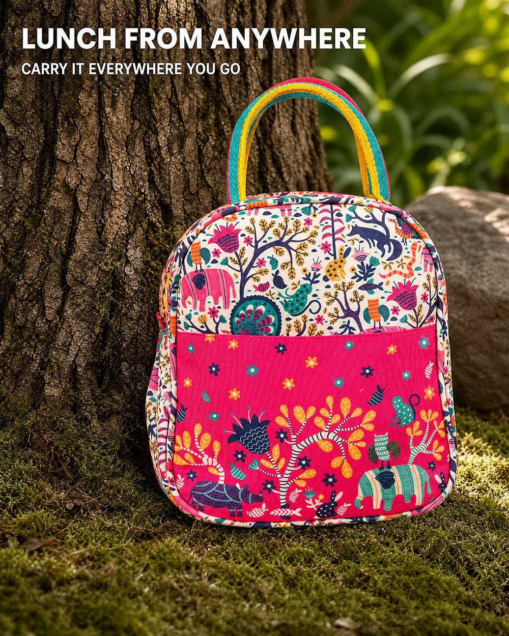 Jungle Rumble Lunch Bag - Pink