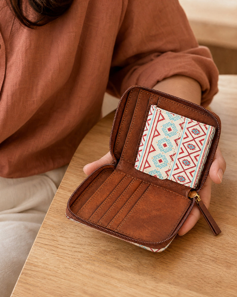 TealByChumbak Mercado Aztec Mini Wallet