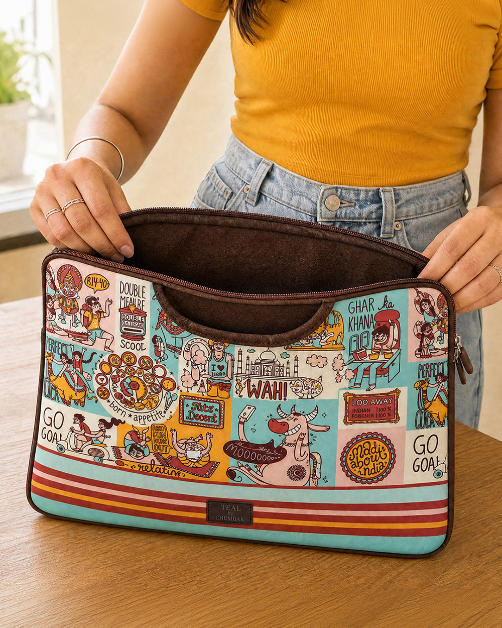 TEAL By Chumbak Indie Pop Laptop Sleeve - 13inch