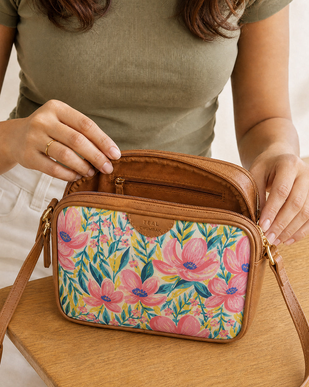 Teal by Chumbak Sunshine State Box Sling Bag