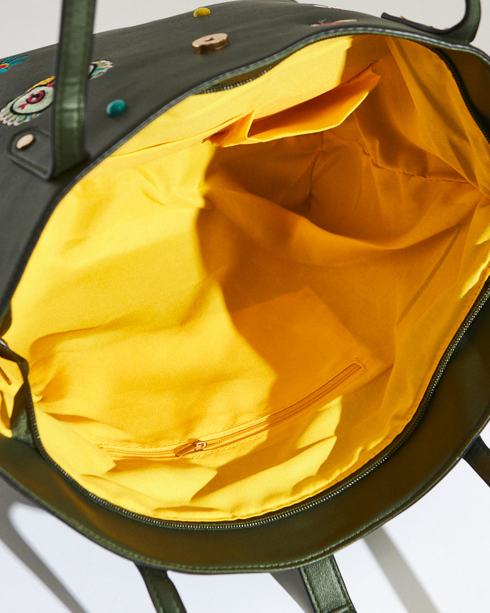 Embroidered Tote | Travel Patches - Olive