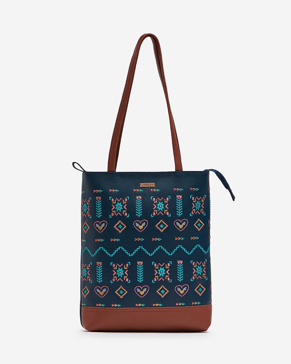 Boho Aztec Tote Bag - Navy
