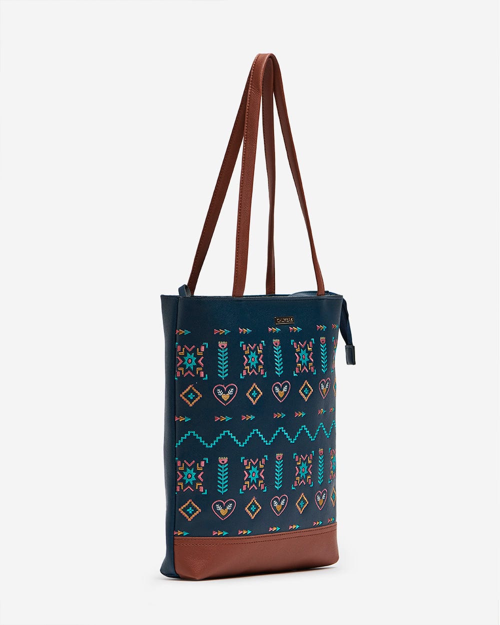 Boho Aztec Tote Bag - Navy