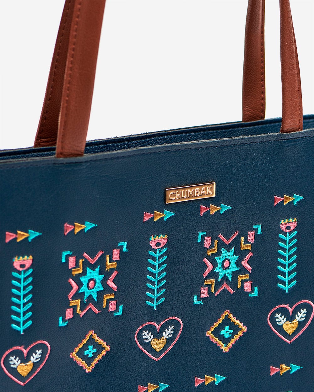 Boho Aztec Tote Bag - Navy