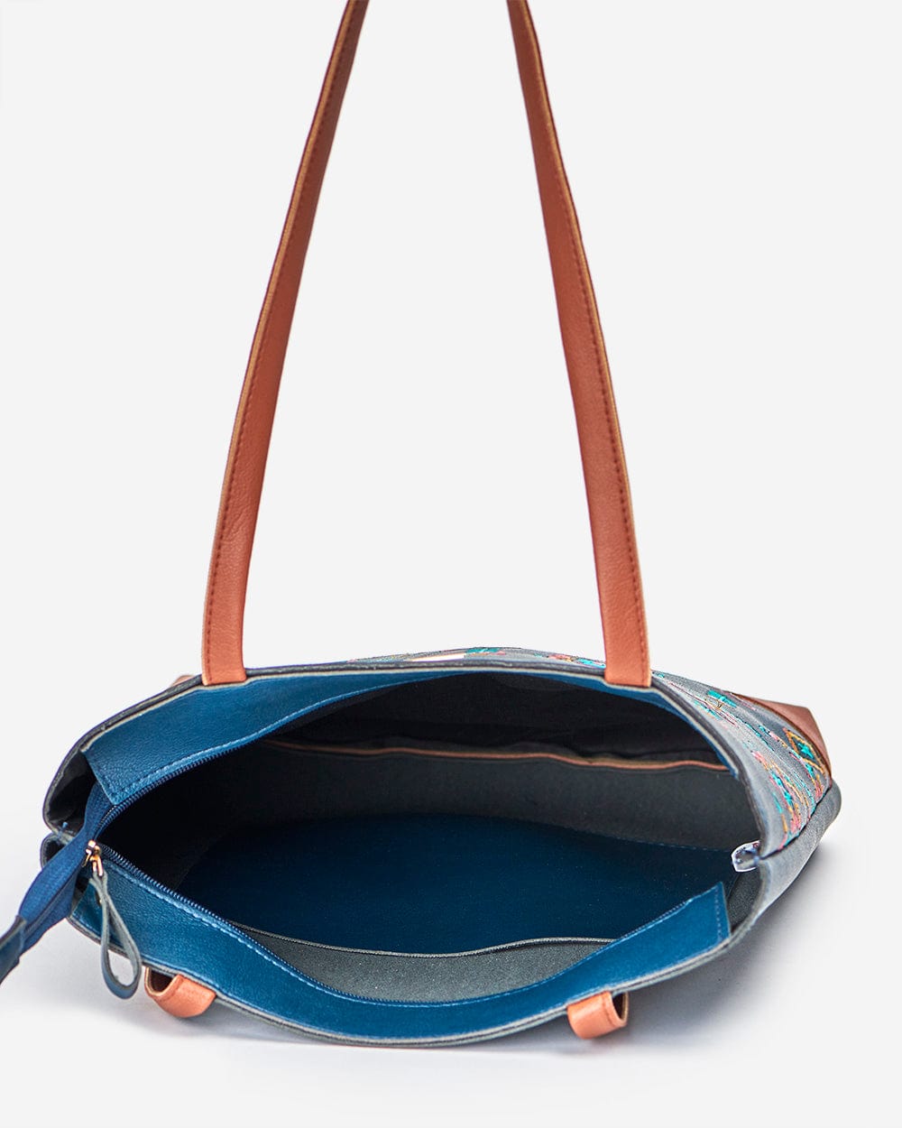 Boho Aztec Tote Bag - Navy