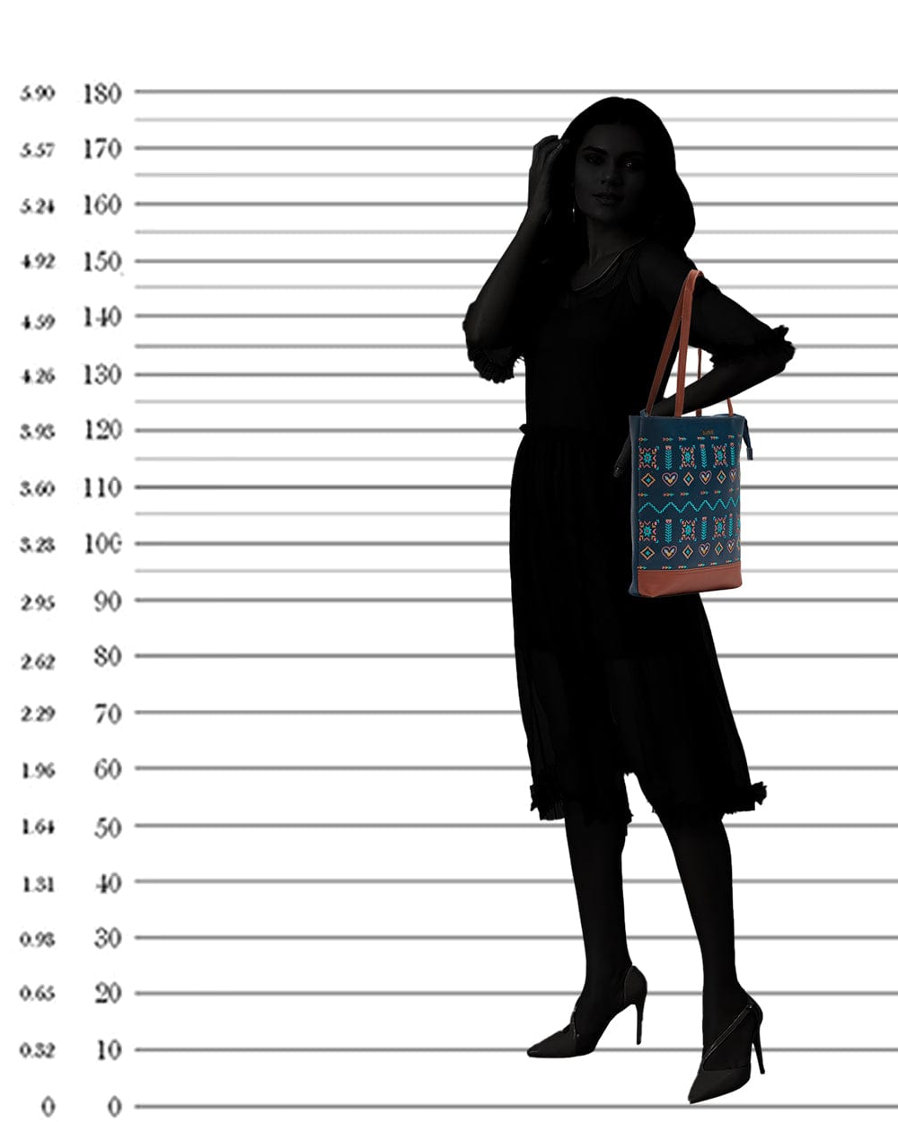 Boho Aztec Tote Bag - Navy