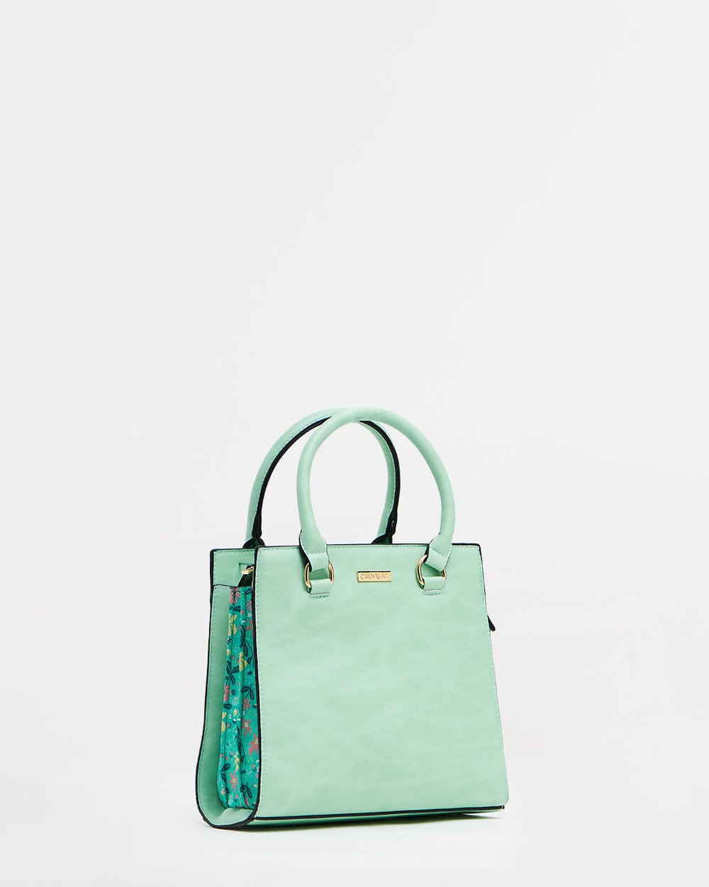 Neon Floral Hand Bag  - Neon Green