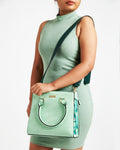 Neon Floral Hand Bag  - Neon Green