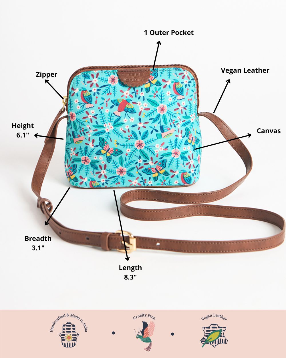 TealByChumbak Birds of Paradise Sling Bag
