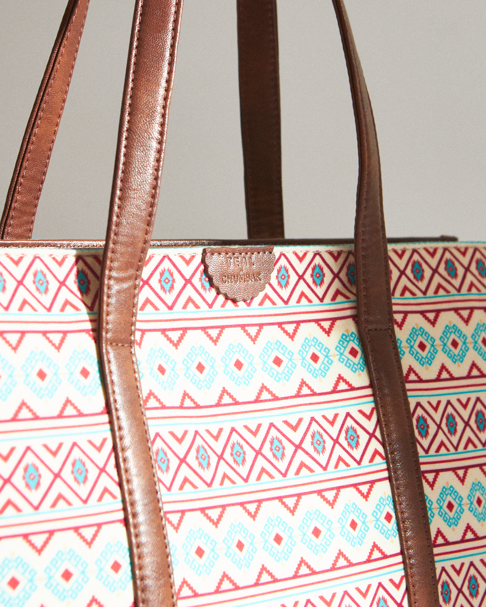 TealByChumbak Mercado Aztec Canvas Tote