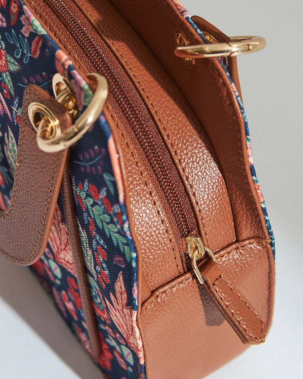 Batik Bloom Hand Bag, Navy